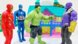 Hulk to the Rescue! Thanos Defeats Iron Man and Captain America in Kids Toy Video