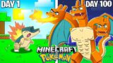 I Survived 100 DAYS as a FIRE POKEMON in Minecraft