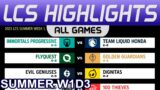 LCS Highlights Week1 Day3 LCS Summer 2023 All Games By Onivia