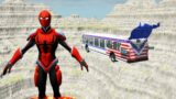 Leap of Death Cars Jumps & Falls into Lava Giant Spider Man #198 | BeamNG drive