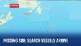Missing Sub: Marine traffic map shows rescue boats arriving