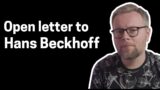 Open letter to Hans Beckhoff