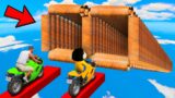 SHINCHAN AND FRANKLIN TRIED IMPOSSIBLE TWO DEEP TUNNELS PIPE BIKE PARKOUR CHALLENGE GTA 5