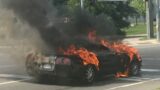 Two women rescue man from Corvette engulfed in flames in Ontario