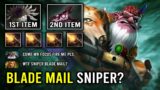 WTF 1st Item Blade Mail + Armlet Sniper 100% Counter WR Focus Fire | NEW Meta 7.33d Dota 2