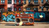 4K Boombox on City Sidewalk Ambience – Lofi Jazz Hiphop Chill Beats to Study Relax Meditate