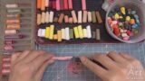 ASMR Organizing Art Supplies – No Talking – Paper Tearing – Chalk Snapping
