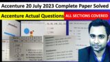 Accenture 20 July 2023 Complete paper Solution | Accenture Actual Question