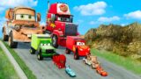 Big & Small Lightning McQueen, TOW MATER and Small Pixar Cars in BEAMNG DRIVE