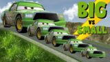Big & Small Monster Truck Chick Hicks Pixar vs DOWN OF DEATH in BeamNG Fun Gameplay Simulator DOWN H