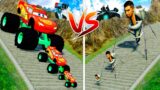 Big & Small Skibidi Toilet vs Big & Small Lightning McQueen vs DOWN OF DEATH – BeamNG.Drive