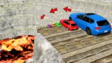 Big & Tiny Cars Jumps into Lava (LEAP OF DEATH) – BeamNG.drive