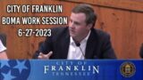 City of Franklin, BOMA Work Session 6-27-2023