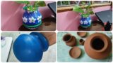 Easy Clay Pot Painting/Terracotta Pot Painting @creativemaniac245
