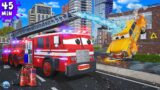 Fire Accident Rescue:Criminal Truck Chasing Super Car | Fire Engine & Police Cars Rescue Compilation