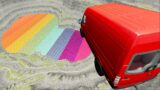 Leap Of Death Car Falls & Car jumps Into Giant Rainbow Lake BeamNG.Drive