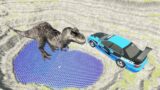 Leap of Death Cars Jumps & Falls into T-Rex #234 | BeamNG drive