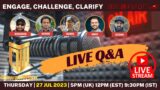 Live Q&A – Engage, Challenge, Clarify |  Zeeshan, Muris, Mansur, Hashim, Mohammad