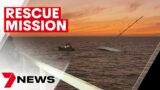 Mission to rescue famous Sydney to Hobart yacht stranded at Grange | 7NEWS