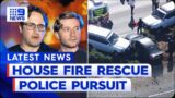 Neighbours rescue couple from house fire; Wild Sydney police pursuit | 9 News Australia