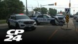 Peel police cruisers damaged by stolen vehicle in Mississauga