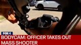 Police bodycam video shows 'hero' officer confronting shooter at Allen Outlets