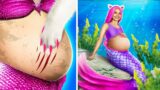 Pregnant Mermaid Beauty Makeover With Hello Kitty