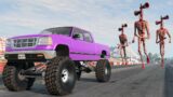 Run From The Siren Head – Epic Escape From Monster | BeamNG.Drive Cars Long Jumps & Destruction
