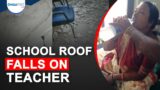 School roof falls on teacher