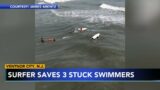 Surfer helps rescue 3 swimmers at the Jersey shore