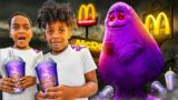 THE PRINCE FAMILY DRINK MCDONALD'S GRIMACE SHAKE