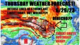 Thursday weather forecast! 6/29/23 Dangerous line of storms today! Derecho!? Hot! Smoke! Latest info