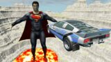 Leap of Death Cars Jumps & Falls into Lava with Superman | BeamNG drive #490