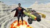Leap of Death Cars Jumps & Falls into Lava with Superman | BeamNG drive #442