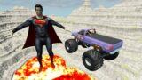 Leap of Death Cars Jumps & Falls into Lava with Monster Truck | BeamNG drive #429