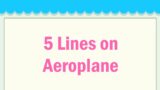 Aeroplane Short 5 Lines in English || 5 Lines Essay on Aeroplane
