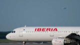 Airbus A320 Iberia turn runway, traffic in airport Dusseldorf