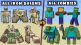 All Zombies vs All Iron Golem – Mutant & Titan Iron Zombie vs Mutant Titan Iron Golem
