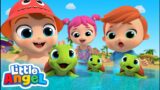 Beach Rescue Team Song ( Saving Turtles ) | Little Angel Kids Songs & Nursery Rhymes