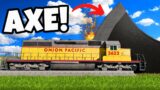 Cutting a TRAIN in Half with an AXE in BeamNG Drive Mods!