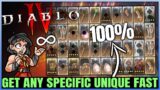 Diablo 4 – Get ANY Unique Gear Fast – New BEST S1 Target Farm Method – Full Guide!