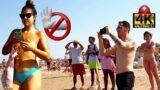 Emergency on Valencia Beach: Lifeguards to the Rescue! Very hot day in Spain! | Walking tour 4K