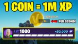 GET 1 COIN and Get 1,000,000 XP Glitch Per Second in Fortnite! (Working Xp Map Code)