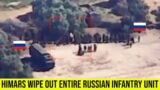 HIMARS wipe out entire Russian infantry unit in their training base.