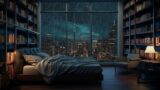Heavy Rain & Thunder In Night City | White Noise Beats Insomnia ,Relax & Study Effectively