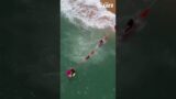 Incredible drone footage captures heroic lifeguard chain rescue in Florida #shorts