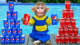 KiKi Monkey challenge with Coke vs Pepsi Pretend Play – Funniest Animals 2023 | KUDO ANIMAL KIKI