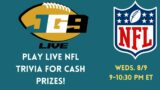 LIVE NFL TRIVIA FOR CASH PRIZES! | JG9 Live (8/9/23)