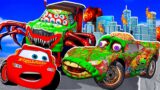 Lightning McQueen and SALLY vs PROFESSOR ZOMBIE PART2 Pixar cars  in  BeamNG.drive