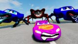 Lightning McQueen's Death-Defying Escape from Spider-Legged Monster Clones! | BeamNG Drive